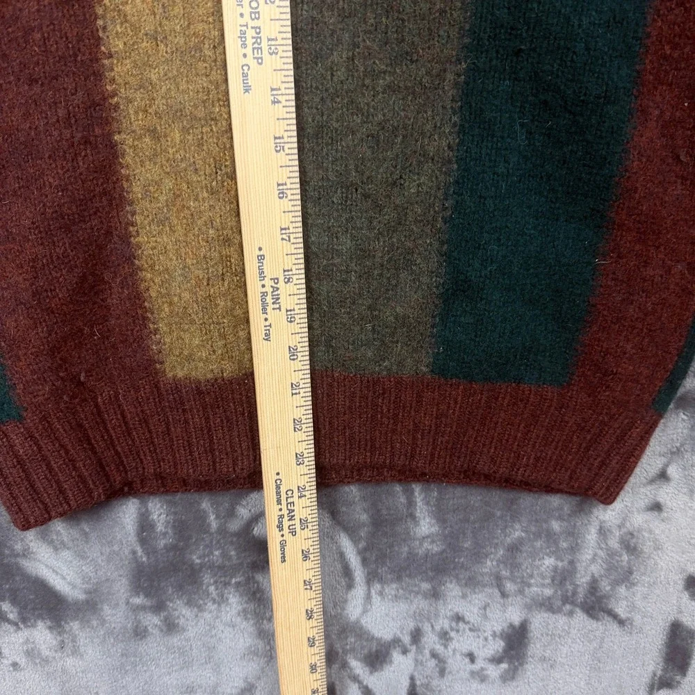 Structure Wool Sweater Mens Medium Multicolor Striped Crewneck Vintage EarthTone